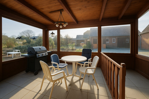 Überdachte Terrasse mit Blick ins Grüne-ein Platz zum Wohlfühlen - 