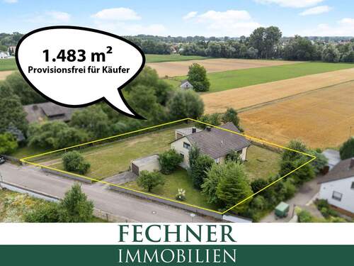 Luftaufnahme - Sofort verfügbar - Ortsrandlage in IN-Oberbrunnenreuth - großzügige 1.483 m² Grundstücksfläche!