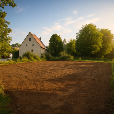 Grundstück planiert als Grafik - Charmantes Grundstück für Ihr EFH - bis zu 230?m² Wohnfläche möglich