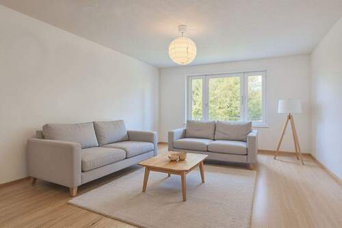 Wohnzimmer, Skandinavisch - (KI generiert) - 2 Zimmer Etagenwohnung zum Kaufen in Hamburg