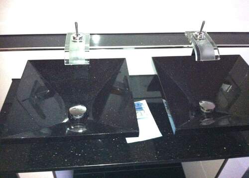 2 Trapez Granitwaschbecken - 