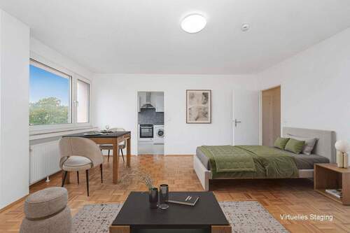 Wohnen / Schlafen - Wohnbeispiel - Smart Living - Renoviert & sofort bezugsfrei - charmante 1-Zimmer-Wohnung in Neuperlach