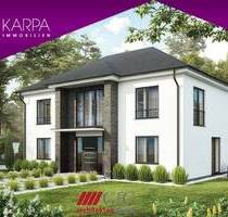 Modernes Toskana-Haus mit Blick ins Grüne in Hamburg - Duvenstedt