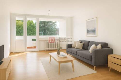 Wohnzimmer - Virtual Staging - 3 Zimmer Etagenwohnung zum Kaufen in Frankfurt am Main