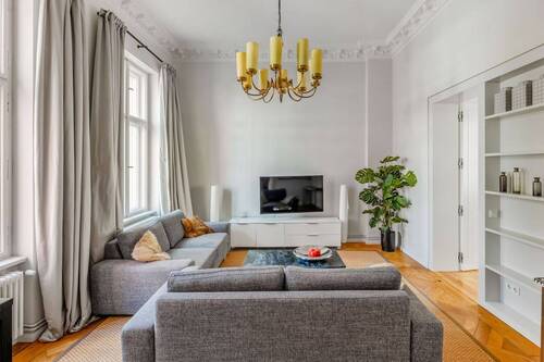 Wohnzimmer - Prachtvolles Gründerzeitjuwel in den Mehringhöfen