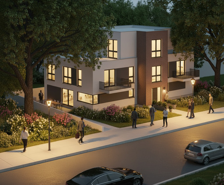 Außenansicht Nacht - Großzügige 3-Zimmer-Etagenwohnung mit Balkon und Aufzug – Energieeffizient & modern