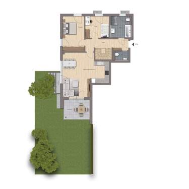 Schön geschnittene EG-Wohnung mit eigenem Garten - 4 Zimmer Etagenwohnung zum Kaufen in Roth