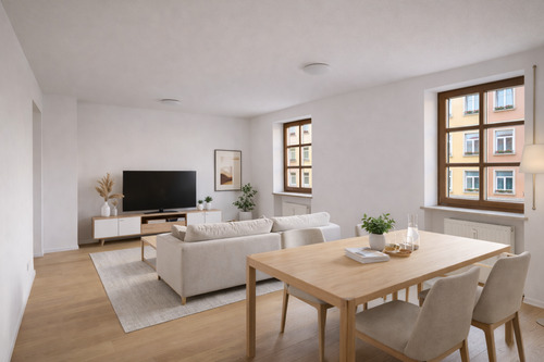 Modellbild Wohnzimmer - 2 Zimmer Etagenwohnung in Regensburg