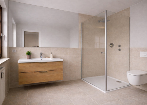 Modellbild Badezimmer - Etagenwohnung mit 43,50 m&sup2; in Regensburg zur Miete