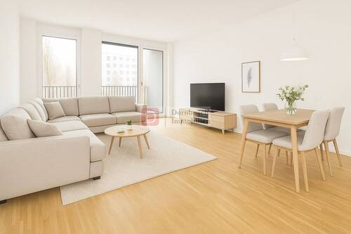 Wohn- und Essbereich - Virtual Staging - 3 Zimmer Etagenwohnung zum Kaufen in Frankfurt am Main