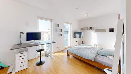 Schlafzimmer mit Spreeblick - 