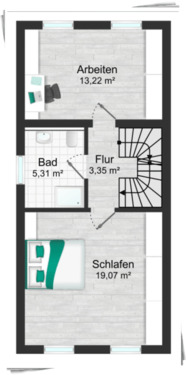 Obergeschoss - 5 Zimmer Doppelhaushälfte in Gilching