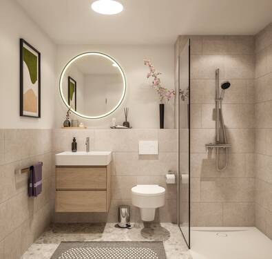 Bad mit Wellness-Faktor - 4 Zimmer Terrassenwohnung in Landsberg am Lech