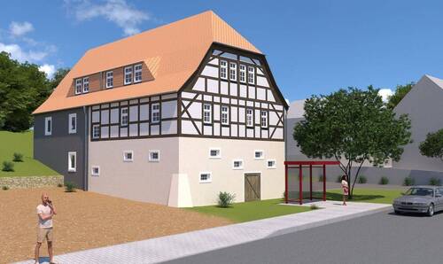  Visualisierung Vorderansicht - Mehrfamilienhaus, Wohnhaus in Klipphausen