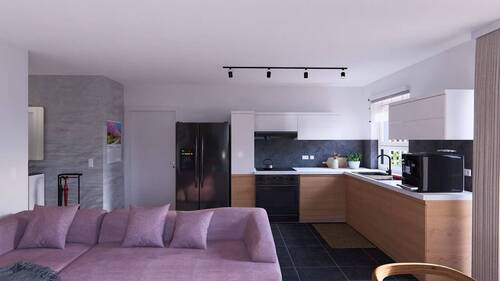 Ansicht Wohnzimmer/Küche Wohneinheit 2 - 