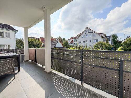Aussicht vom Balkon - 3-Zimmer-Wohnung in Sindelfingen (EG mit Gartenanteil) - möbliert oder unmöbliert ab 01.12.2025