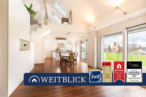 Wohn-/ Essbereich - WEITBLICK: Licht. Raum. Stil! - 639.000,00&nbsp;EUR Kaufpreis, ca.&nbsp; 113,00&nbsp;m&sup2;&nbsp;Wohnfl&auml;che