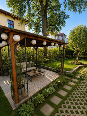 Terrasse KI-generiert - 6 Zimmer Mehrfamilienhaus, Wohnhaus in Dresden