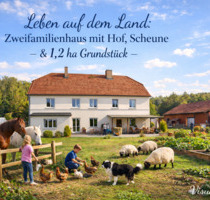 2-Fam-Haus + 1,2 ha Land + Scheune für Selbstversorger + Tierhalter - Hohendubrau Thräna