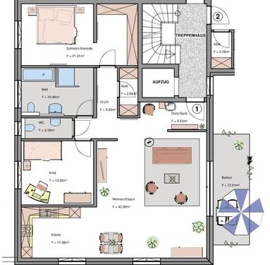 Obergeschoss Wohnung 1 - 
