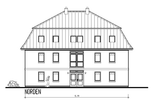 Ansicht Norden - 1 Zimmer Mehrfamilienhaus, Wohnhaus in Zetel