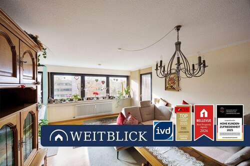 Wohnzimmer - WEITBLICK: Rundum wohlfühlen! - 149.000,00&nbsp;EUR Kaufpreis, ca.&nbsp; 64,10&nbsp;m&sup2;&nbsp;Wohnfl&auml;che