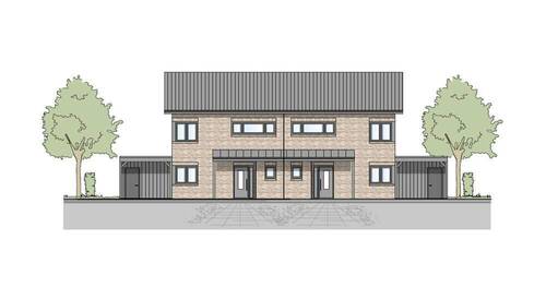 Ansicht Nord-Osten - Modern und energieeffizient Schlüsselfertiger Neubau KW 40 Standard