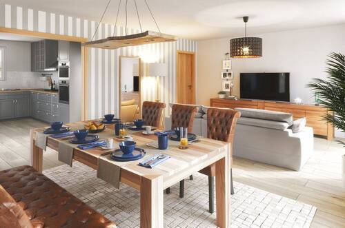 Bungalow-110-Wohnzimmer - Bungalow mit 109,00 m² in Magdeburg zum Kaufen