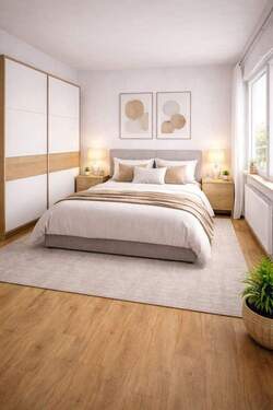 Schlafzimmer - Etagenwohnung mit 50,00 m&sup2; in Enkenbach-Alsenborn zur Miete