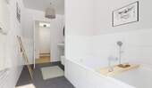 Modernes Tageslichtbad mit Badewanne - 