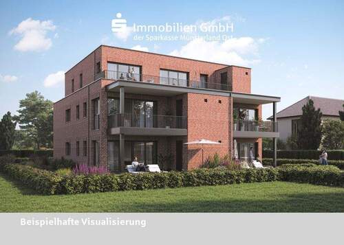 Visualisierung Rückansicht - 3 Zimmer Etagenwohnung zum Kaufen in Ahlen
