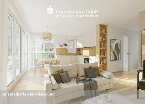 Visualisierung Ess- Wohnzimmer - 3 Zimmer Etagenwohnung in Ahlen