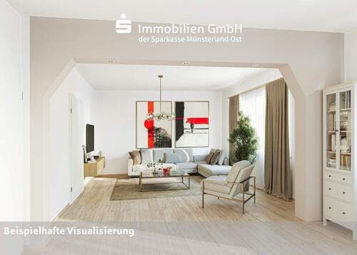 Wohnzimmer - 7 Zimmer Einfamilienhaus in Warendorf