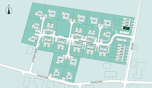 Lageplan vom Reihenhaus im Projekt Pütnitzwiese - 