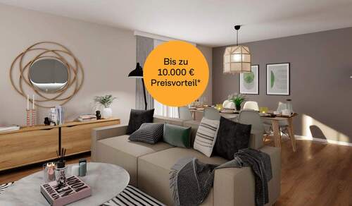 Offener Wohnbereich - Komfortabel ausgestattete Wohnung mit zwei Bädern, Balkon und Keller