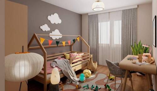 Ein Raum voller Fantasie mit Platz zum Malen, Spie - 