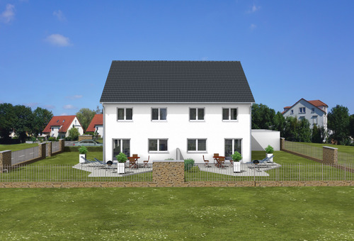 Gartenansicht Süden Variante 3_3D.png - 6 Zimmer Doppelhaushälfte zum Kaufen in Neumarkt in der Oberpfalz