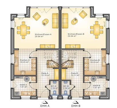 Erdgeschoss - 4 Zimmer Doppelhaushälfte in Wiefelstede