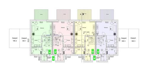 Erdgeschoss WE 1 bis WE 4 - 