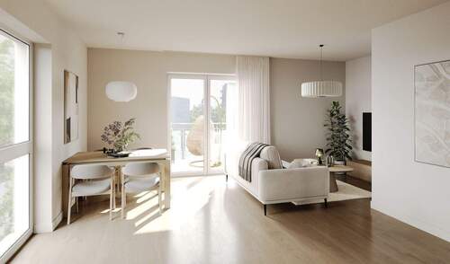 Innenvisualisierung Wohnen/Essen/Kochen - Etagenwohnung in Ingolstadt zum Kaufen