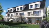 Gartenansicht - 3 projektierte Reihenhäuser in Toplage von Essen-Gerschede