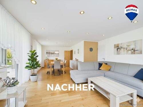 RE/MAX Immobilien DeLux Einfamilienhaus Merzig-Besseringen Wohn- und Esszimmer nachher - 