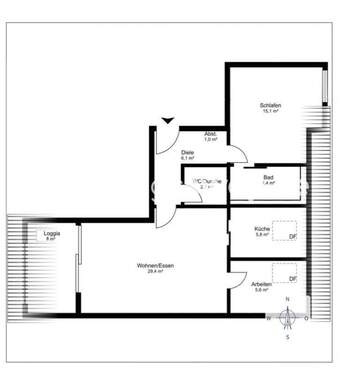Bild 2 - 3 Zimmer Etagenwohnung zur Miete in München