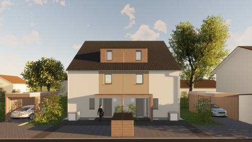 Nordansicht - Neubau - großzügige Doppelhaushälfte mit großer Süd-Terrasse in ruhiger Lage