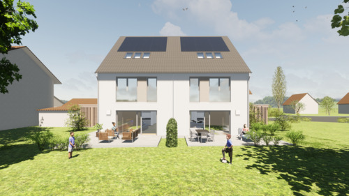 Südansicht - 6 Zimmer Doppelhaushälfte zum Kaufen in Baiersdorf