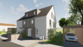 Westperspektive - Doppelhaushälfte mit 176,50 m&sup2; in Baiersdorf zum Kaufen