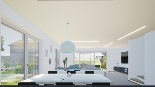 Wohnzimmer mit Küche - 