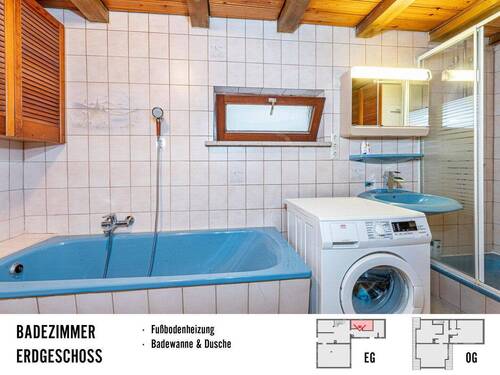 Vollbad mit Dusche und Wanne - 