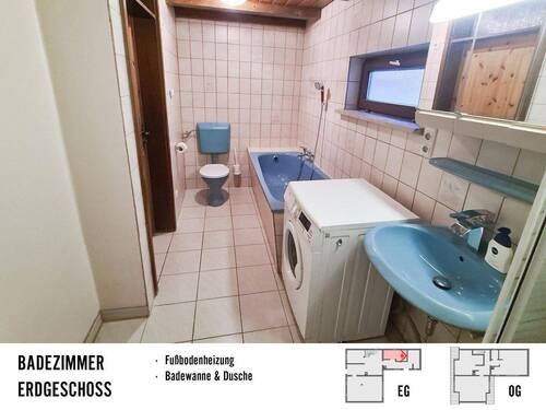 Vollbad mit Dusche und Wanne - 