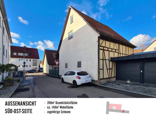 Blick auf die Scheune - Einfamilienhaus mit 140,00 m&sup2; in Magstadt zum Kaufen